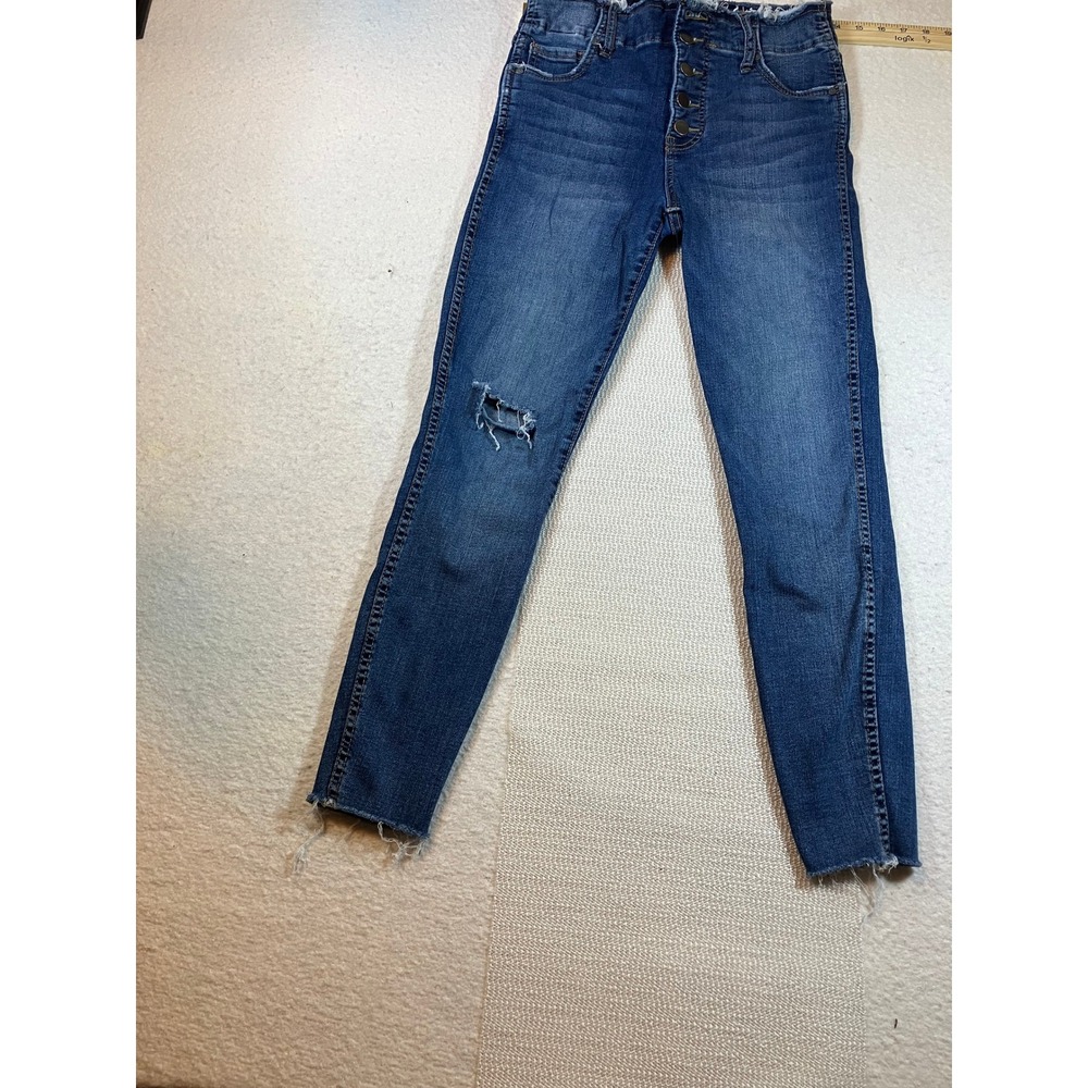 Kut from the Kloth Womens Size‎ 4 Medium Wash Raw Hem Denim Jeans Distressed